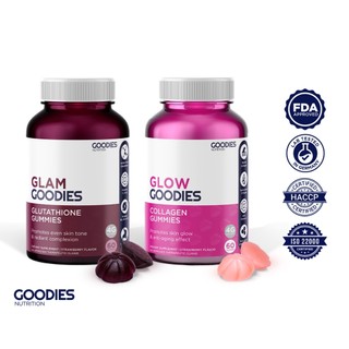 GOODIES NUTRITION Glam & Glow Duo (Collagen & Glutathione Gummies) - Hydrates & Brightens Skin