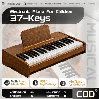 37 Keys Digital Piano Wood Electronic Keyboard for Kids Beginners Desktop Piano with Music Stand