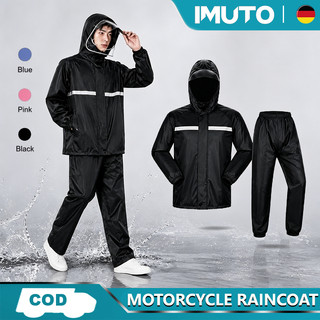 IMUTO Double Raincoat Rain Coat For Motorcycle With Reflective Strip EVA Outdoor Waterproof Rainsuit