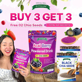 Acai Berry Juice with Chia Seeds – Fitgum Official PH [ Buy 3 Get 3 +Gift ] 60 Sachets