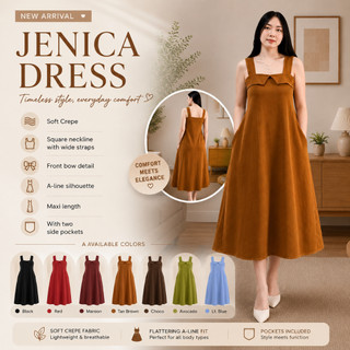 HOTZ Jenica Sleeveless Crepe A Line Maxi Dress with Bow Detail, Two Side Pockets Small to Large