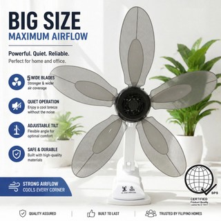 SYCAT Big Fan 5 Blade Clip Fan Big Table/Desk Fan Electric Fan W/ Clip Clover Fan Anti-Heat Portable