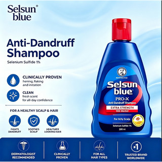 Selsun Blue PRO-X Anti-Dandruff Shampoo 200ml 1% Selenium Sulfide Stops Dandruff & Itchy Scalp