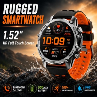 Bluetooth Calling Smartwatch 1.52" HD Full Touch Screen IP68 Waterproof Heart Rate Sleep Monitor