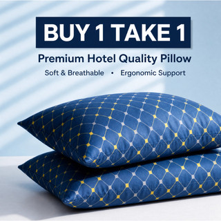 (Buy 1 Take 1)Upgraded High-Quality Fiber Hotel Five-star Original Pillow Soft Pillow18*28inchi