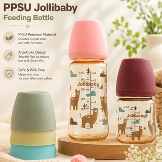 170/270ML Jollibaby PPSU Baby Feeding Bottle with Wide Neck New Nipple Soft Silicone Bottle BPA Free