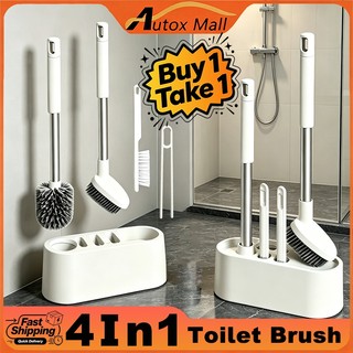 Autox Toilet Brush Cleaner With Holder 4 in 1 Toilet Brush Cleaner 360° No Dead Angle Clean Set