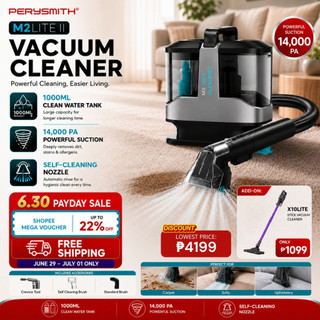 PerySmith M2LITE II 14k PA Multi-Surface Spot Cleaner | Deep Cleaning Vacuum for Sofa, Carpet & Bed