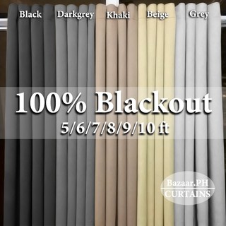 5-10ft 100% Blackout Curtain for Window Korean Curtain Soundproof Heat Insulation for Bedroom COD