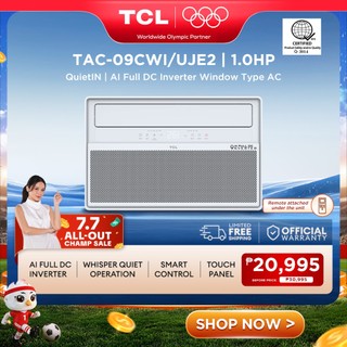 TCL AI Full DC Inverter Window Type Aircon - CWI/UJE2 Whisper Quiet, Smart Control 75% Energy Saving