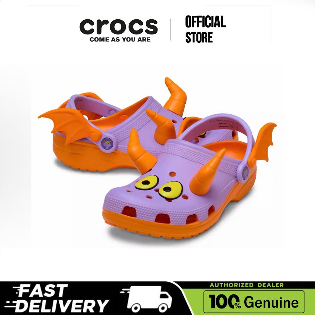 【100% Genuine】Crocs × EPCOT Figment Classic Clog with Outdoors Breathable for Comfort Sandals Unisex
