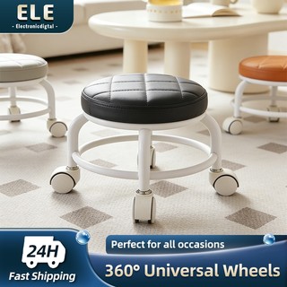 Rolling Low Stool With Universal Casters Movable Home Seat Portable Footstool For Daily Use