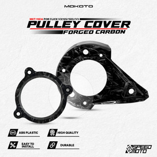 MOKOTO HONDA CLICK V2/V3 PULLEY COVER AND EMBLEM ONLY WITH TRANSPARENT SCREEN CVT COVER FOR CLICK
