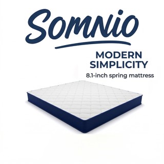 SOMNIO 8.1Inch Memory Foam Spring Mattress Ergonomic Mattress Medium Firm Foam Bed 10 Years Warranty