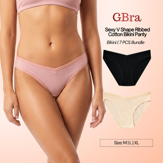BUY 6, TAKE 1┃GBra Sexy, V Shape, Ribbed, Cotton, Bikini Panty