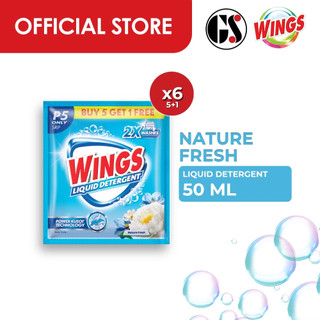 Wings Nature Fresh Liquid Detergent 50ml 5+1 Promo
