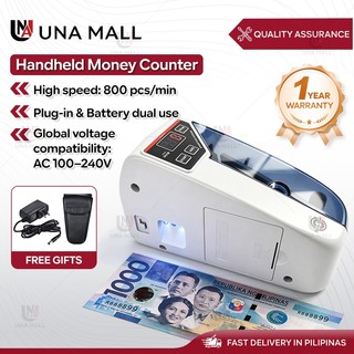 Handheld Money Counter Portable Bill Counter LCD Display 100-240V Global Currency for Shop Office