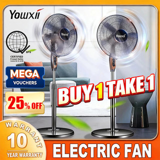 Yowxii Powerful 1-2 Pcs Electric Fan Stand Fan 16 Inch 3 Speed Wall Fan Strong Wind Energy Saving