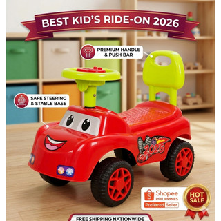 CLM - Kiddie Toon Mega Car: 4-Wheel Non-Music Baby Ride-On for Toddlers swing car (1-3 Years) - COD