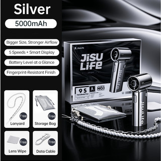 [SUMMER SALE] JISULIFE Handheld Fan Life9S Chrome Limited Edition Gift Boxed Fan