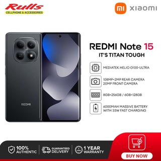 Xiaomi Redmi Note 15 (8+256/6+128) Smartphone | Helio G100-Ultra | 108MP Main Camera  | 6.77” FHD+