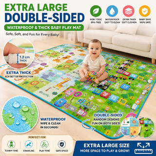 BIG DOUBLED SIDED PATTERN WATERPROOF THICKENED BABY PLAYMAT/ BABY SAFETY CRAWLING MAT RANDOM