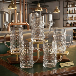 [1PC]Premium High-Quality1L Large Beer Mug-Thick Clear Glass Stein for Beer,Cocktails & Party Drinks