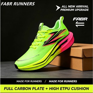 FABR Men’s Carbon Plate Running Shoes ETPU Cushion Breathable Mesh Sports Sneakers for Training