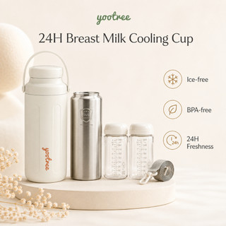 yootree Ice-free Breast Milk Cooling Cup Portable Cooler Tumbler with Handle,BPA-free,24H Freshness