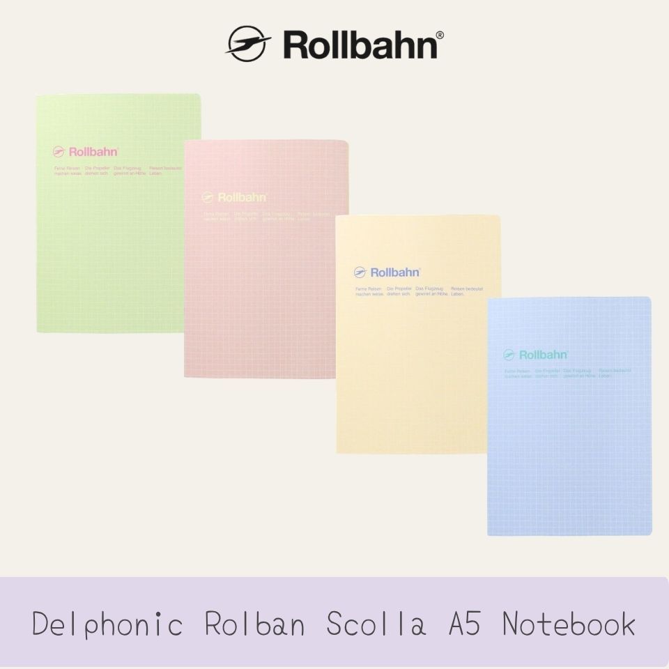 DELFONICS Rollbahn Scholar A5 Grid Notebook Spiral Premium Japanese Stationery Study Notebook with P