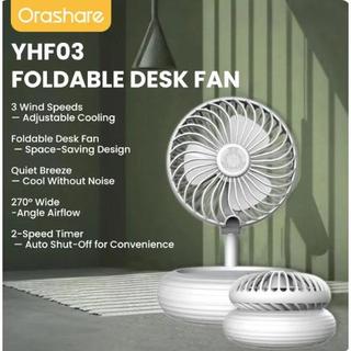 Orashare YFH03 Foldable Desk Fan Electric Fan 3-Speed Quiet Cooling with Timer Function