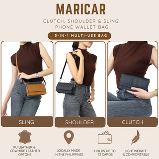 Kurbang Lokal Maricar Bag | PU & Cowhide Leather Variants | Sling Bag, Shoulder Bag & Wallet Bag