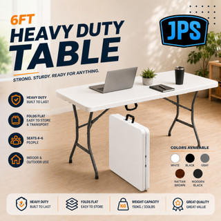 6ft (180cm) Heavy duty foldable table premium quality Lifetime Use