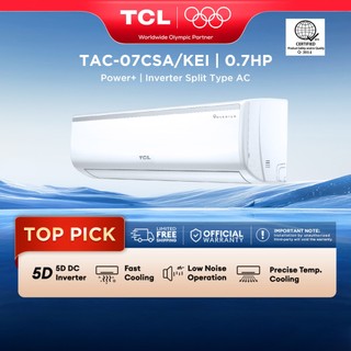[Online Exclusive] TCL TAC-07CSA/KEI 0.7 HP DC Inverter Split-type Aircon Energy Saving Titan Gold