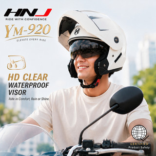 HNJ modular helmet full face HD Anti-Fog Rainproof Dual Visor BPS Safety Certified YM-920
