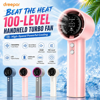 【Clearance Sale】Dreepor Turbo Mini Fan 4000mAh Rechargeable Desktop Fan Portable Strong Wind