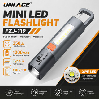 Ultra-Bright LED Flashlight-Rechargeable& with Hook & Zoom,COB Side Light for Hiking,Camping Outdoor