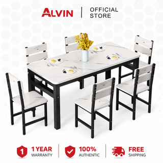 ALVIN Dining Table And Chairs Combination 1 Table 4 Chairs Restaurant Home Type Dining Table