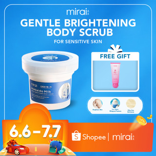 Mirai Gentle Whitening Body Scrub Niacinamide 250g Sensitive Skin Hokkaido Milk Smooth Glow