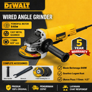 DEWALT Electric Hand Wired Angle Grinder Electric Power Tool 4 Inch Paddle Switch Angle Grinder