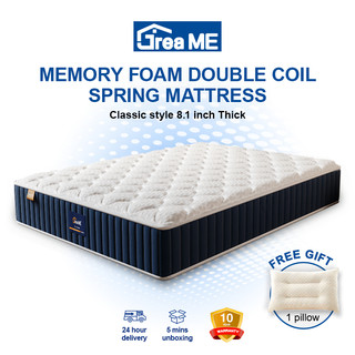 Dreame Classic style 8.1 inch Mattress Memory Foam Double coil Spring Mattress 10 Years Warranty