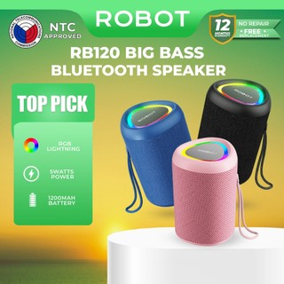 ROBOT RB120 Waterproof Bluetooth Speaker IPX4 RGB Lights Stereo Bass Portable Wireless