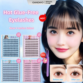 【GANDAYO】Glue Free False Eyelashes 100-120 Cluster Lashes Extension Set Self-Adhesive New Upgraded