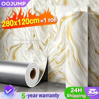 Marble Motif PVC Foam Wall Wallpaper 120x280cm – Waterproof and Scratch Resistant
