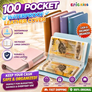 100 Pocket Money Ipon Savings Organizer Storage Book Savings Wallet Mini Organizer Book with Button