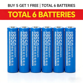 BUY 5 GET 1 FREE 18650 Rechargeable Battery 4800mWh COD Ready Stock PH
