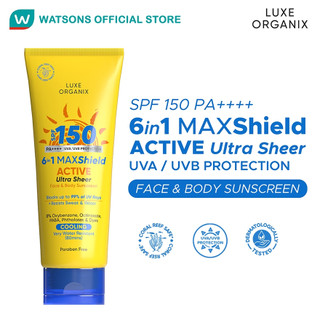 LUXE ORGANIX 6 in 1 Maxshield Active Ultra Sheer Face and Body Sunscreen 100ml