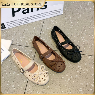 LALA Sweet School Shoes For Women Bow Design Breathable Casual Hollow Out  Mary Jane Doll Shoes