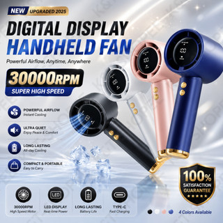 N68 Turbo Fan Portable USB Rechargeable 5000mAh Handheld Fan Strong Wind Lightweight Cooling Fan