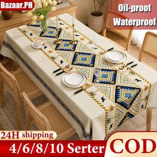 Pvc Tablecloth 4/6/8/10 Seater Oil-Proof Waterproof Scratch Resistant Outdoor Dining Table Cover COD